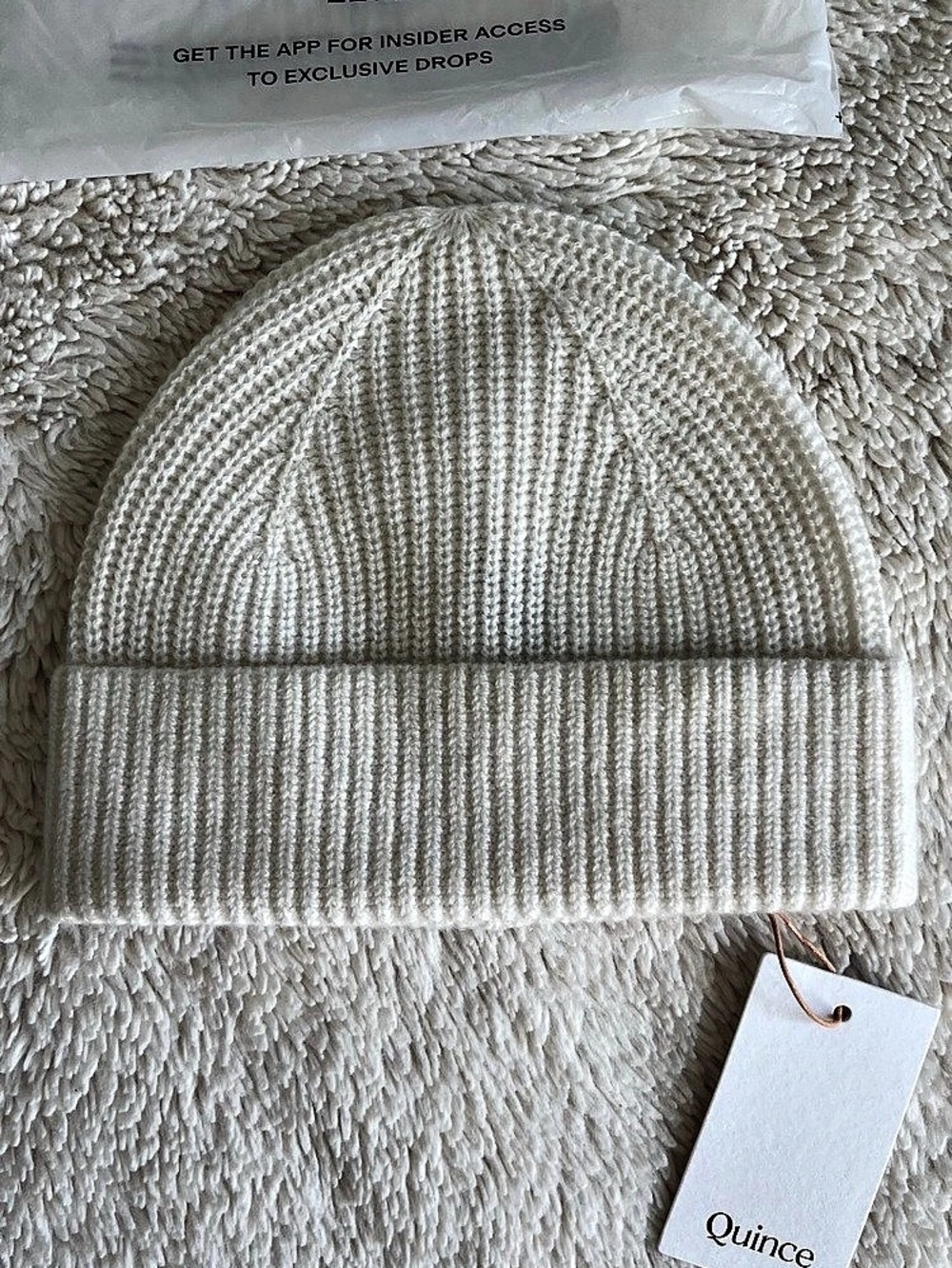 Quince Mongolian Cashmere Ribbed Beanie Cream XS/S